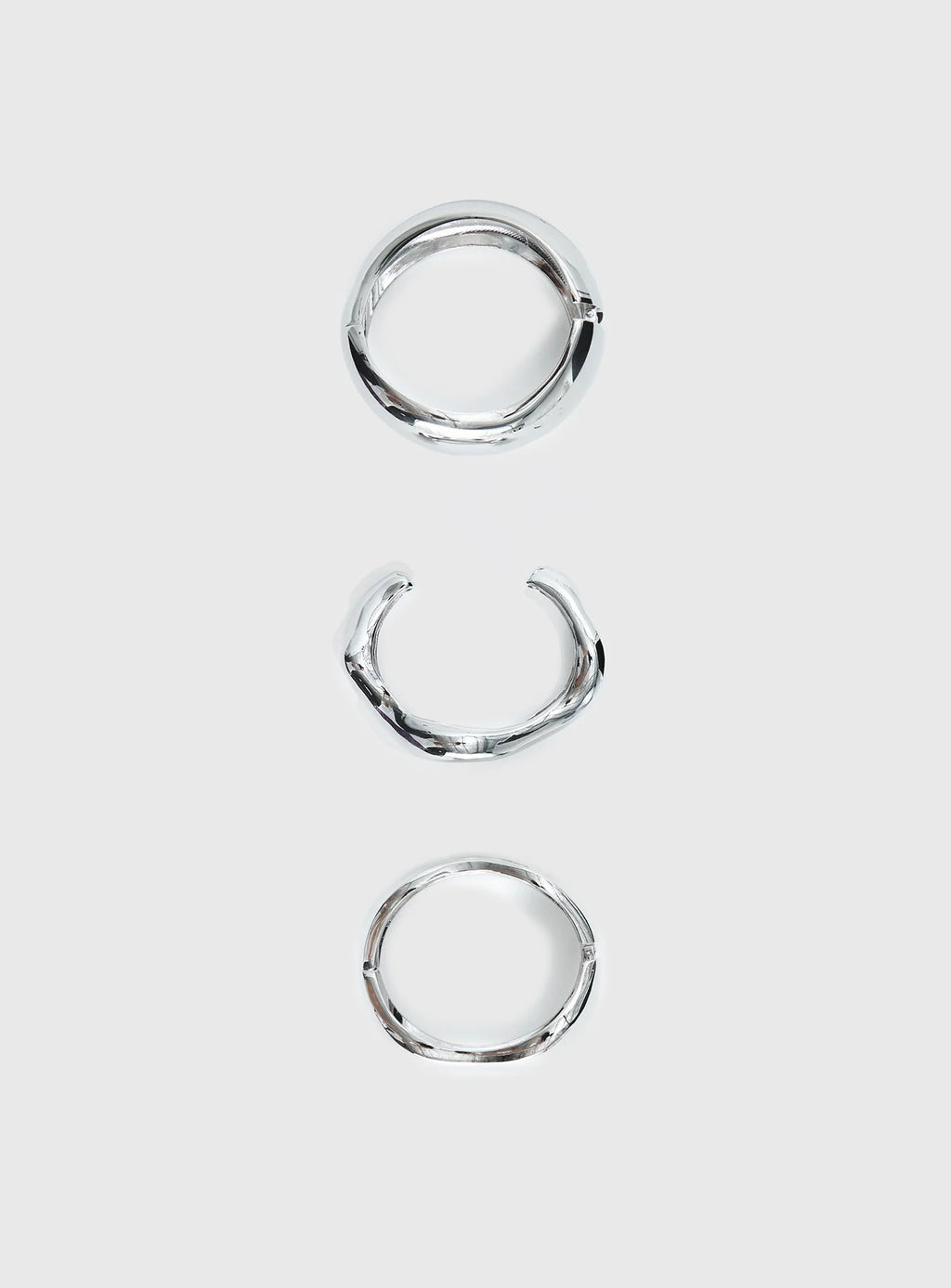 Hot Gossip Cuff Set Silver