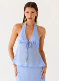Ashlea Tie Front Top - Periwinkle