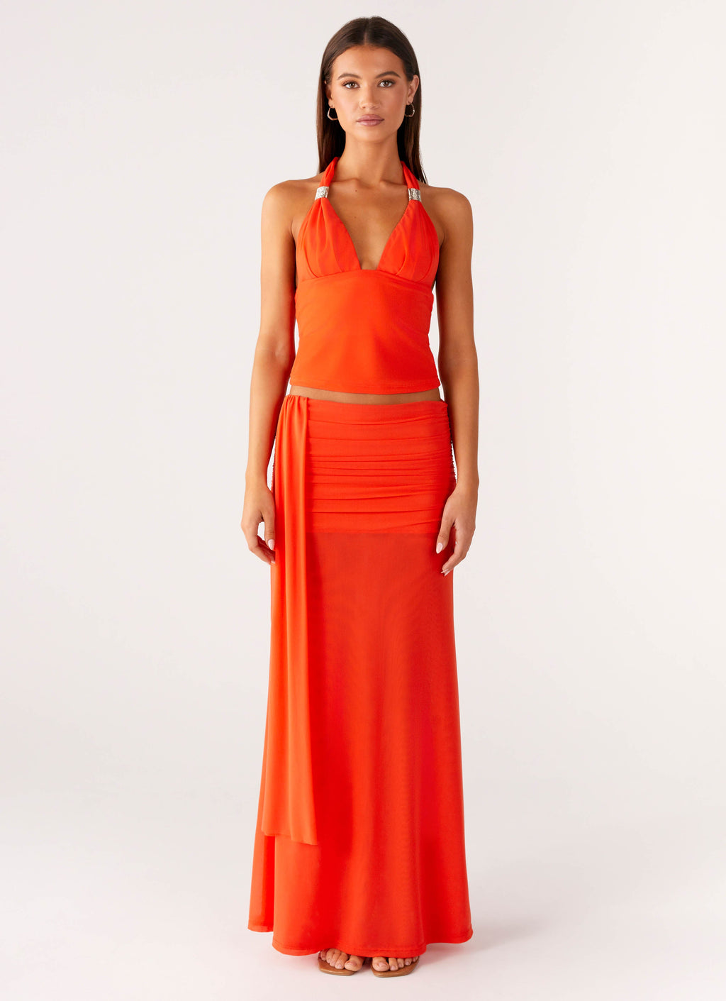 Blaze Maxi Skirt - Fire Red