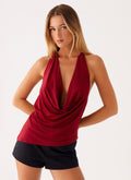 Dasha Cowl Top - Red