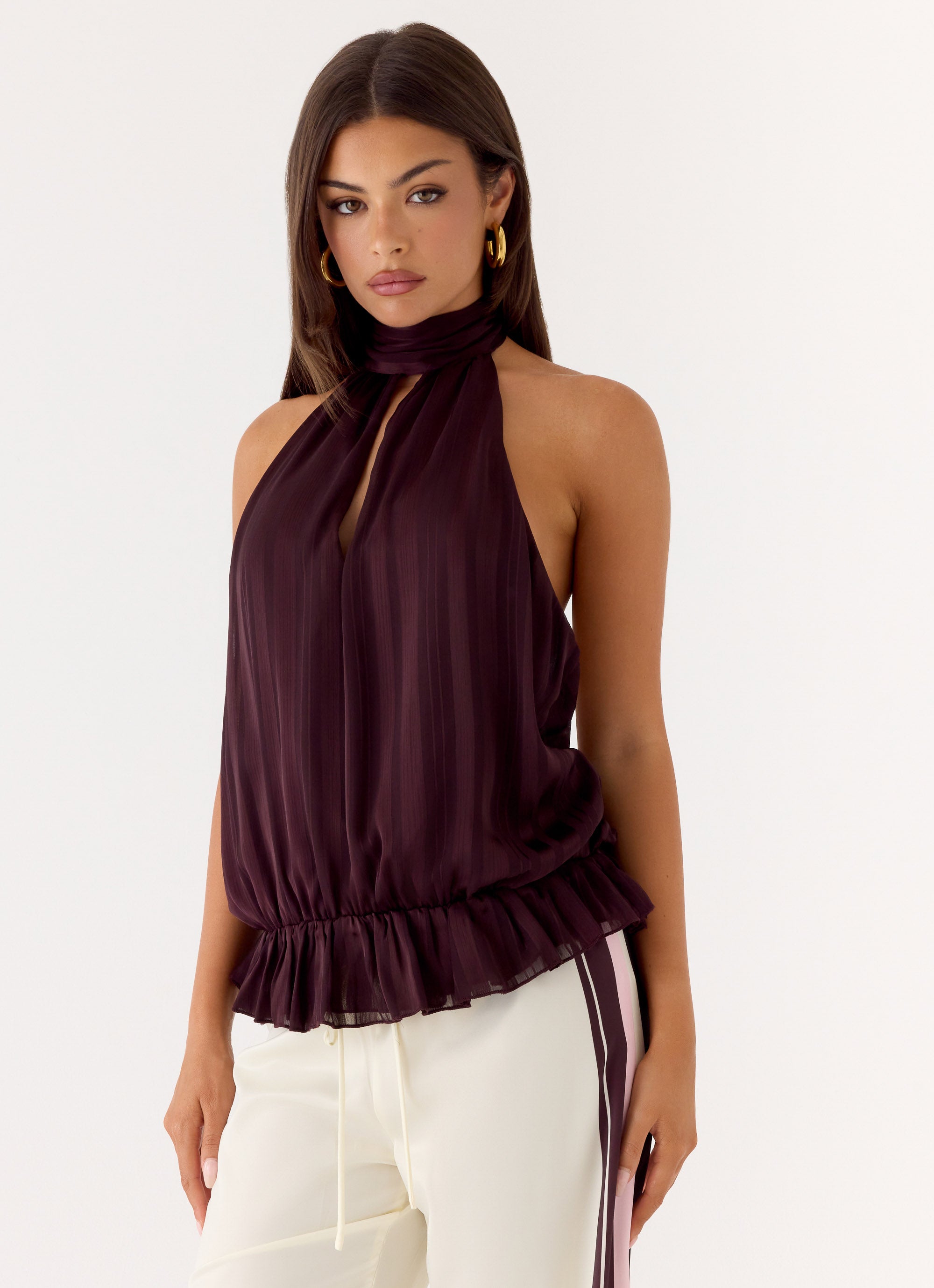 Hydro Halter Top - Aubergine