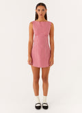 Lotus Tie Back Mini Dress - Red Gingham