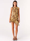 Maris Asymmetrical Mini Dress - Laguna Print