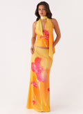 Marrakesh Maxi Skirt - Orange Floral