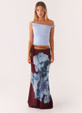 Michelle Maxi Skirt - Maroon Print