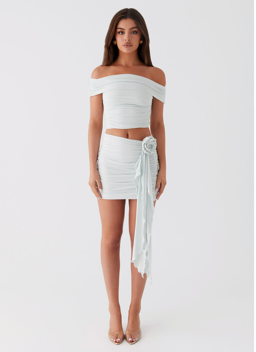 Whispering Rose Mini Skirt - Sage