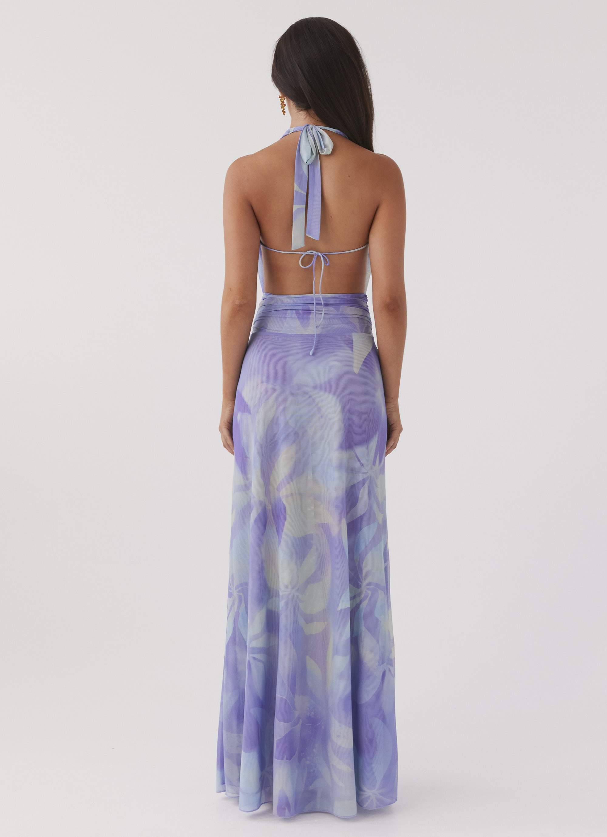 Elysia Mesh Maxi Dress - Purple Rain