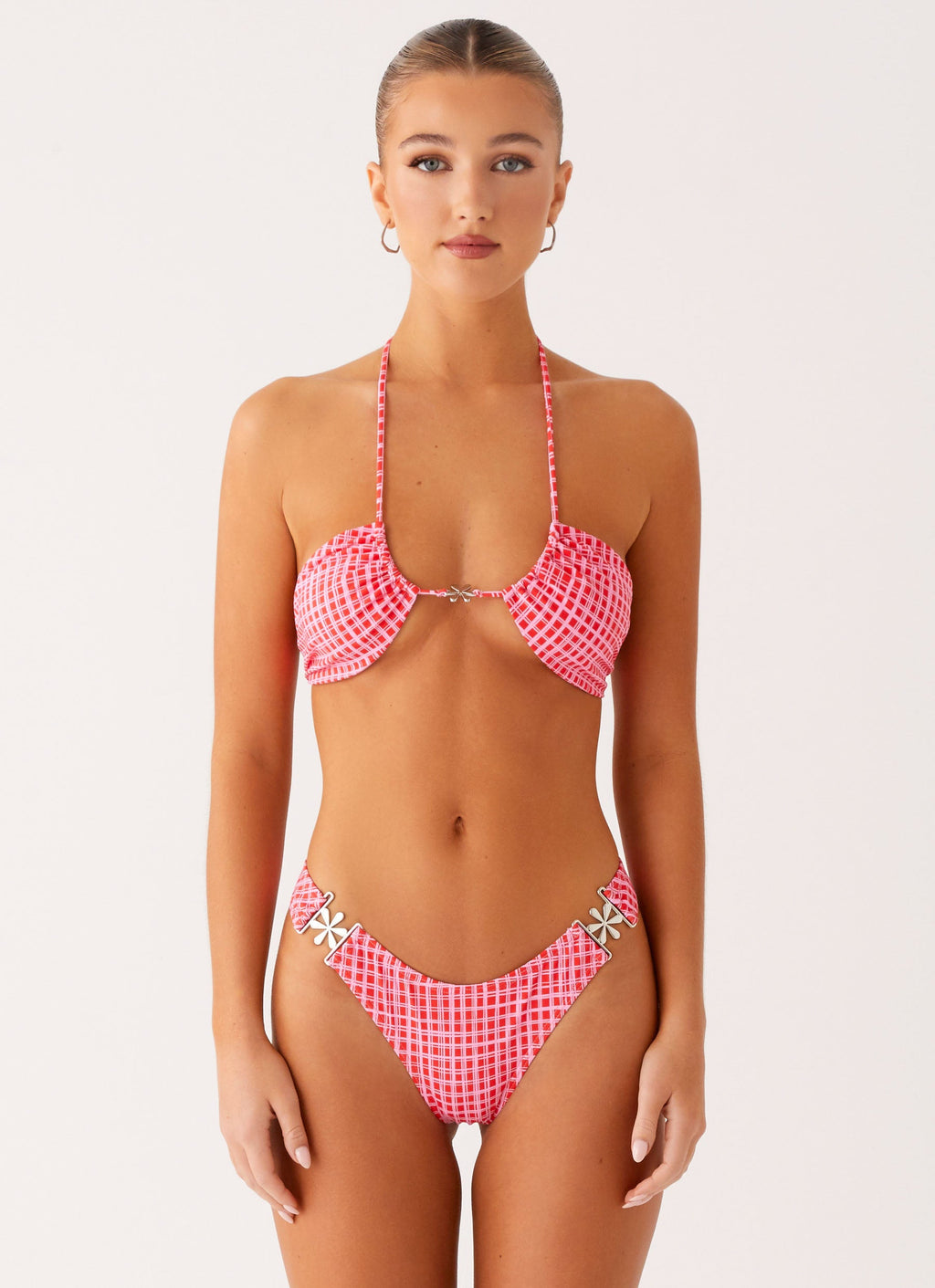 Saint Lucia Bikini Bottoms - Pink Check