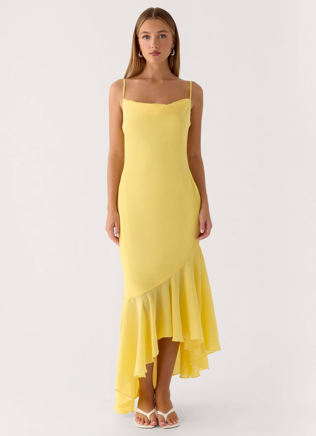 Talindra Midi Dress - Bright Lemon