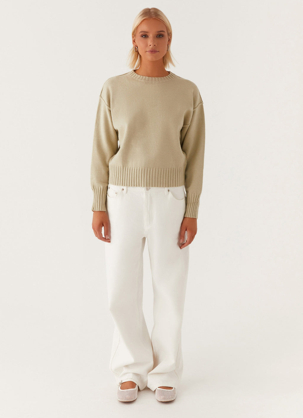 Thelma Oversized Knit Sweater - Pastel Green